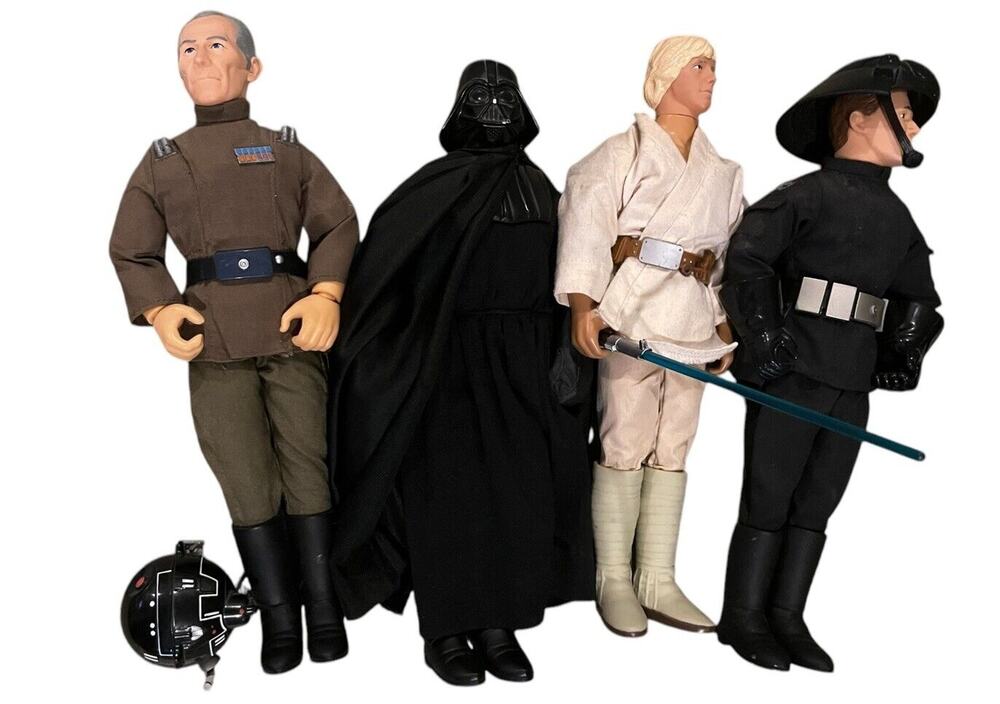 4 Hasbro Star Wars 12" Figures 1992 Luke Skywalker Darth Vader Imperial VTG